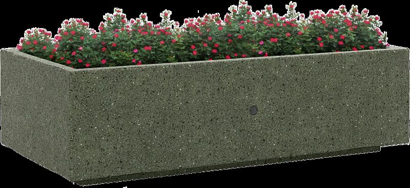 Pflanzbehälter KUBB DOUBLE aus Marmor, in grün alpi