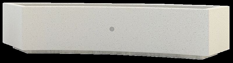 Pflanzbehälter KUBB CURVED aus Beton, in Granitoptik weiß