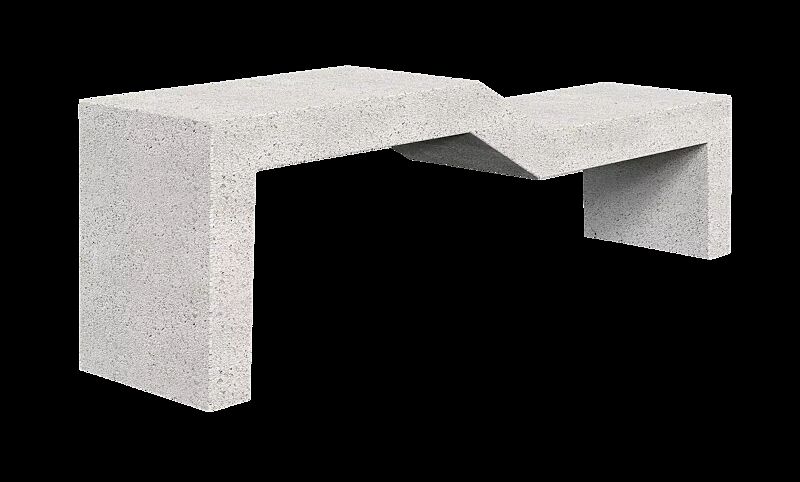 Seniorenbank VENEZIA OLD aus Marmor, Sitzfläche gestockt, in weiß carrara