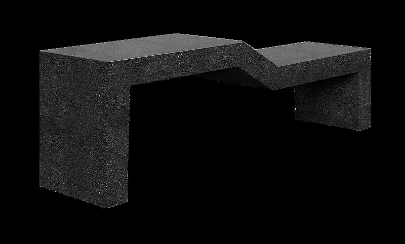 Seniorenbank VENEZIA OLD aus Marmor, Sitzfläche geschliffen, in schwarz ebano