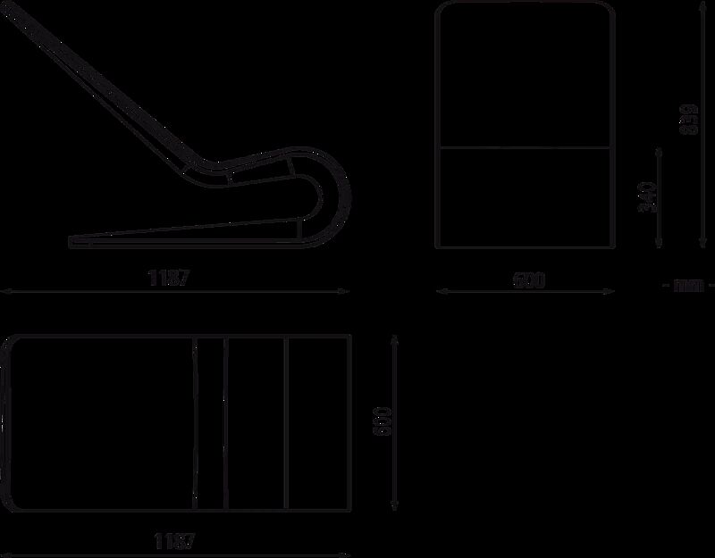 Liegebank CLIP aus UTC®-Beton, in Standardfarben