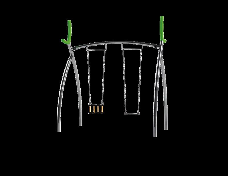 Doppelschaukel SPRIET SCHWING mit Kleinkind-Sicherheitssitz und Standard-Sicherheitsschaukelsitz