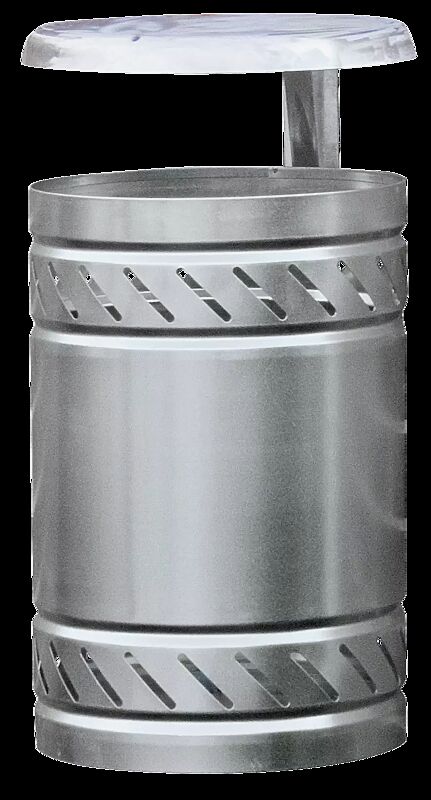 Abfallbehälter MAGGIOLINO mit Schutzdach, feuerverzinkt