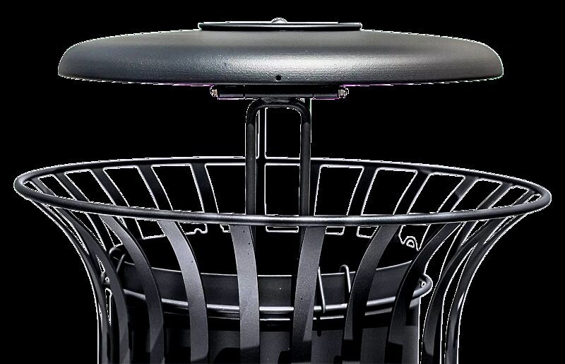 Detail: Schutzdach und Ascher Abfallbehälter COROLLA, in RAL 7016 anthrazitgrau