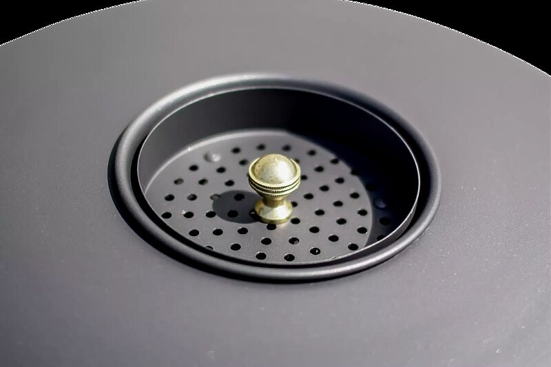 Detail: Ascher Abfallbehälter COROLLA, in RAL 7016 anthrazitgrau