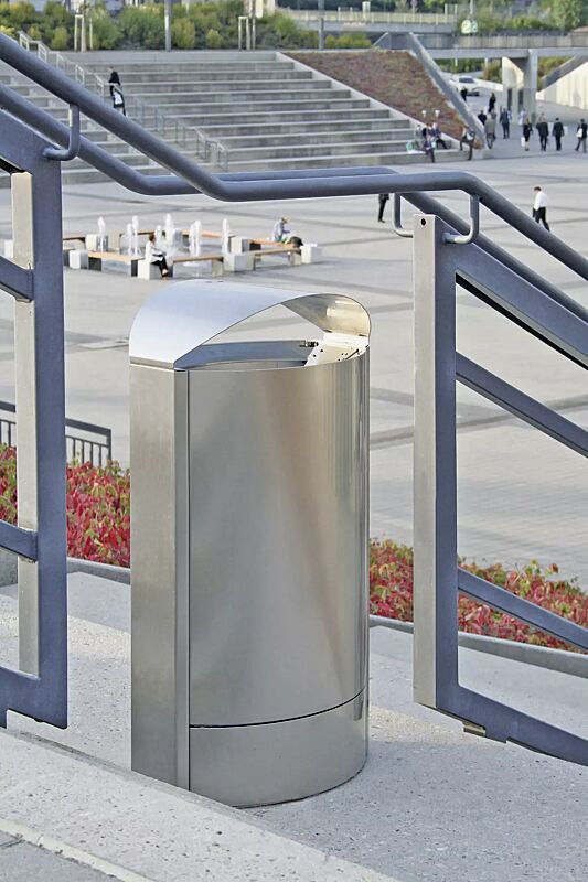 Abfallbehälter CAPITAL aus Edelstahl, 50 Liter, zum freien Aufstellen