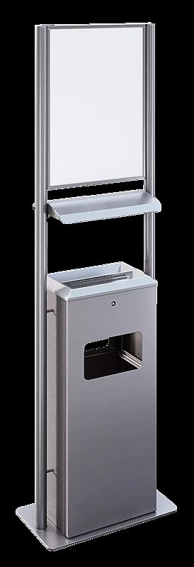 Abfallbehälter CRUZ NEW mit Schutzdach und Werbefläche