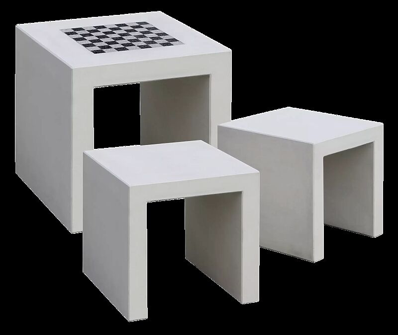 Schachbretttisch SENJA mit Hocker