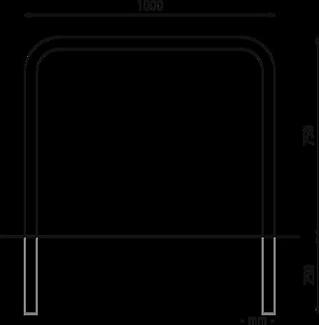 1000 x 1000 mm o. Q., Einbet. -250 mm