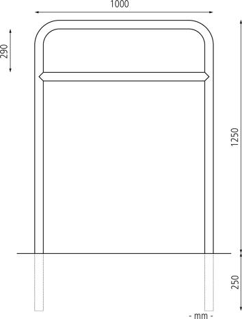 1000 x 1500 mm m. Q., Einbet. -250 mm