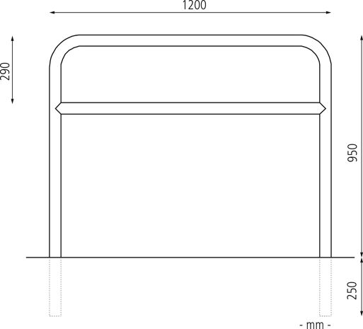 1200 x 1200 mm m. Q., Einbet. -250 mm