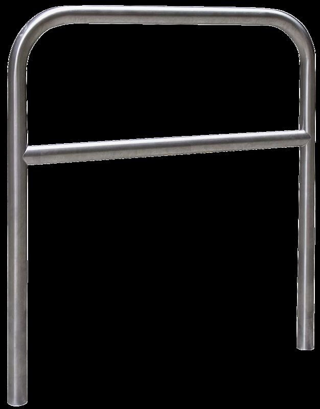 Anlehnbügel FLORIDA mit Quersteg, zum Einbetonieren bzw. zum Aufdübeln bei -200 mm, Breite 1000 mm, Edelstahl