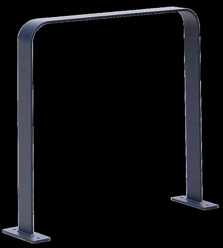 Anlehnbügel TAMPA ohne Innenbügel, zum Aufdübeln, Breite 850 mm, in RAL 7016 anthrazitgrau