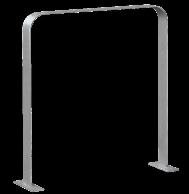 Anlehnbügel TAMPA ohne Innenbügel, zum Aufdübeln, Breite 850 mm, Edelstahl