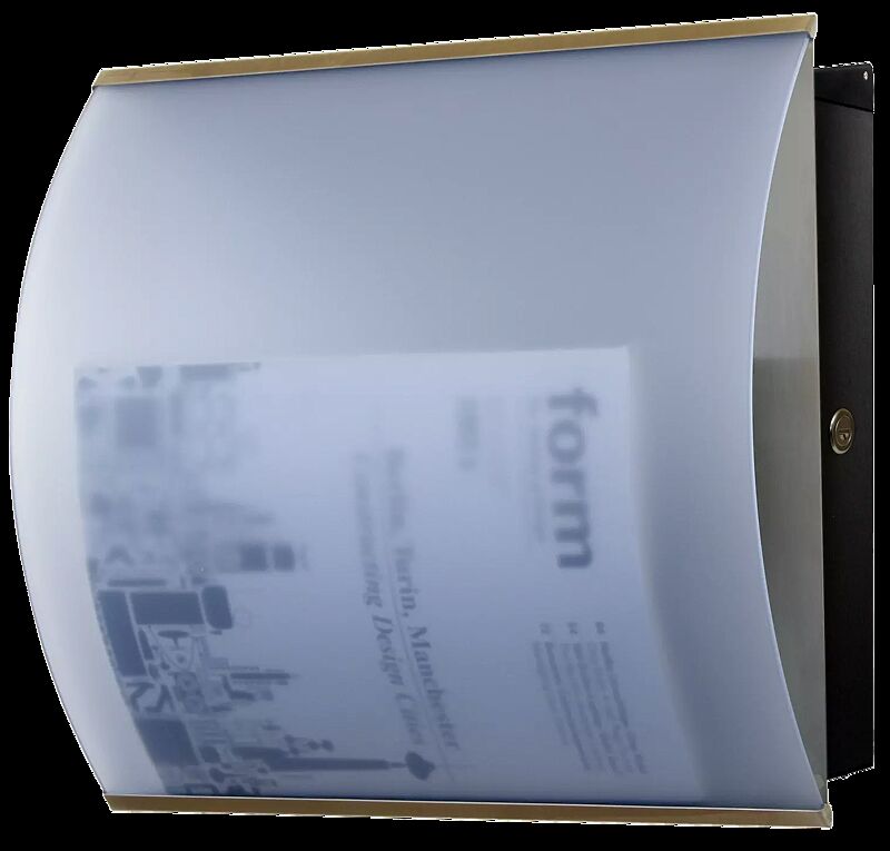 Briefkasten GRENOBLE aus Stahl, mit Blende aus Plexiglas in Std.farben