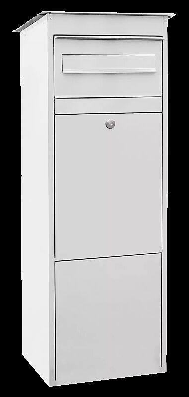 Brief- und Paketkasten BREST mit Zustellbox in RAL 9016 verkehrsweiß