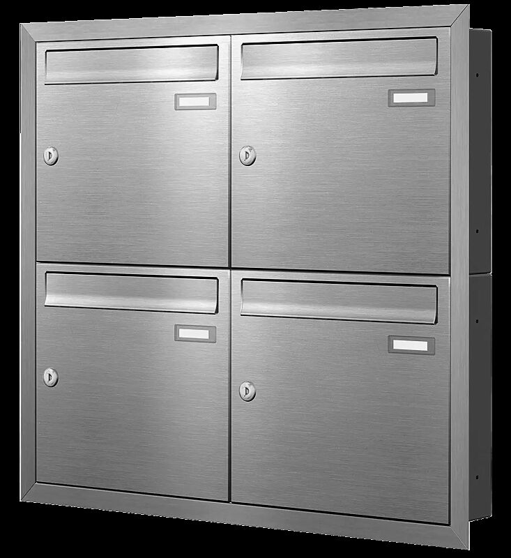 Unterputzanlage ROCHELLE zur Wandbefestigung, 4-teilig, aus gebürstetem Edelstahl