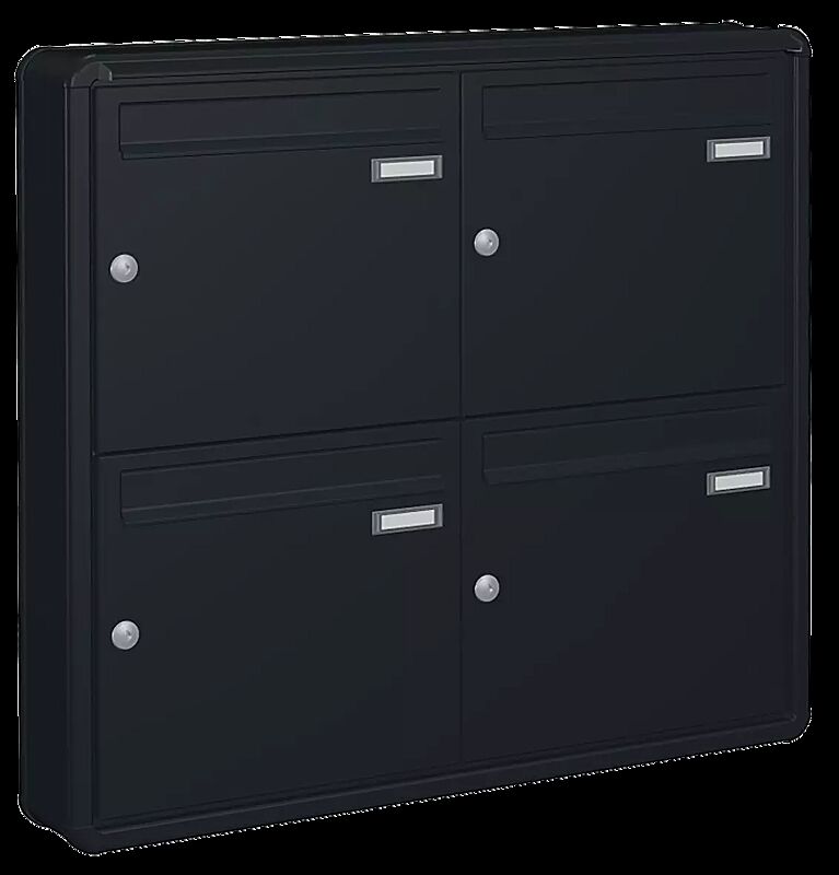 Aufputzanlage NIZZA NEW mit 4 Briefkästen, in RAL 7016 anthrazitgrau