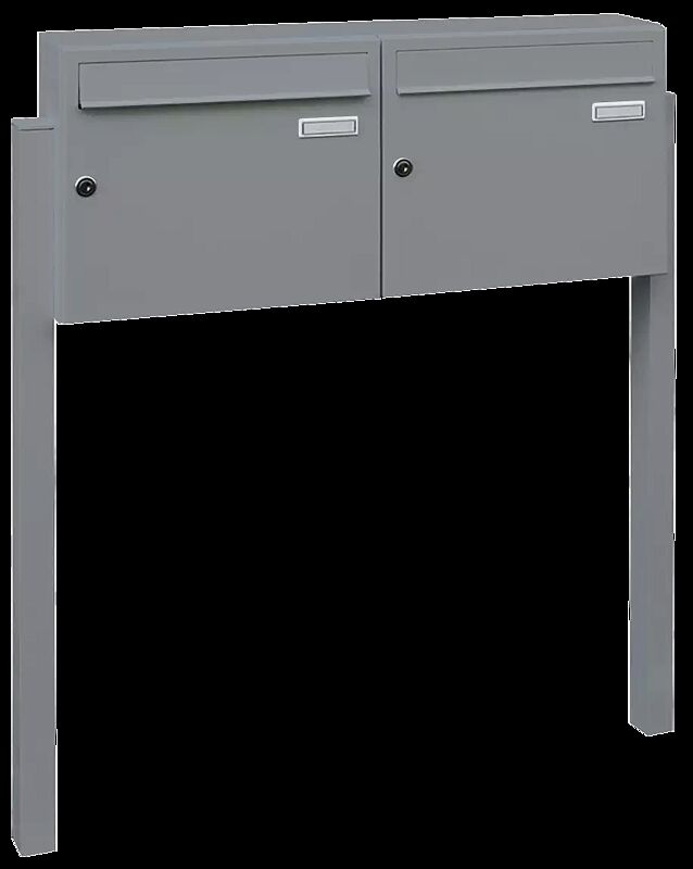 Behindertengerechte Briefkastenanlage BRETAGNE mit 2 Briefkästen, in RAL 9007 graualuminium