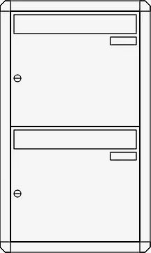 Unterputz-Briefkastenanlage NIZZA, 2 Briefkästen (untereinander), ohne Sprech- / Klingelfach