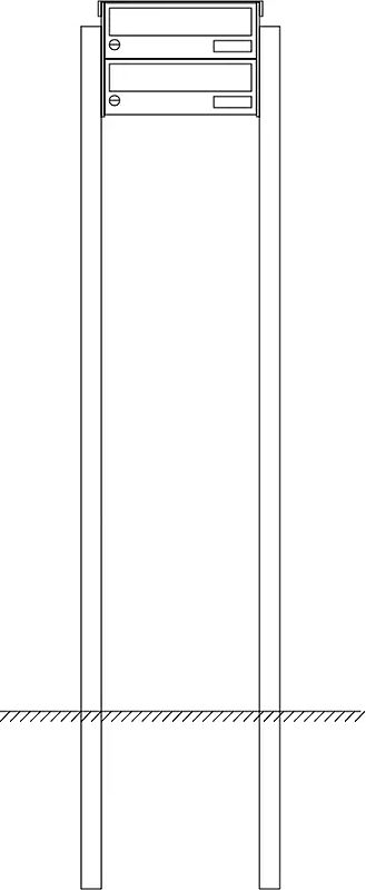 Briefkastenanlage NANTES, zum Einbetonieren, 2 Briefkästen (untereinander), ohne Sprech- / Klingelfach