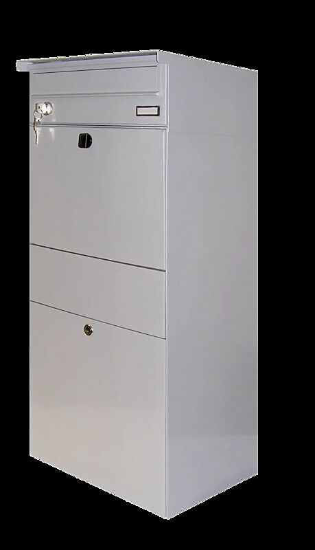 Briefkastensystem CENON mit Zustellbox in staubgrau ähnlich RAL 7037