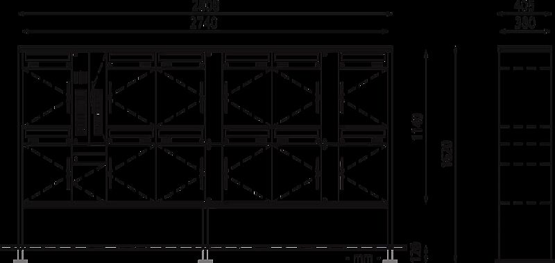 Brief- und Paketkastenanlage AIN aus Stahl, mit 12 Einheiten