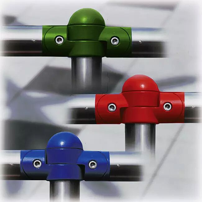 Kappen und Schellen in grün und rot auf Anfrage, blau Standard (Edelstahlausführung)