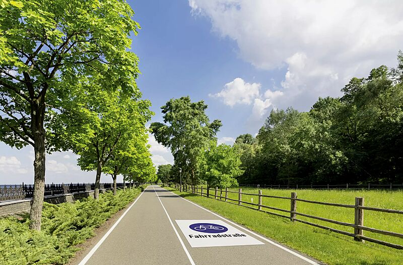 Thermoplastische Markierung FAHRRADSTRAßE