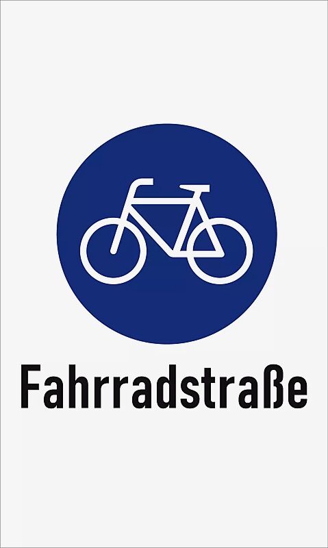 Thermoplastische Markierung FAHRRADSTRAßE, Breite x Höhe 1200 mm x 2000 mm
