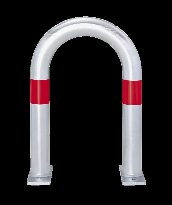 Ladesäulenschutzbügel ADAST, Breite 360 mm, zum Aufdübeln, mit 2 Reflexstreifen in rot