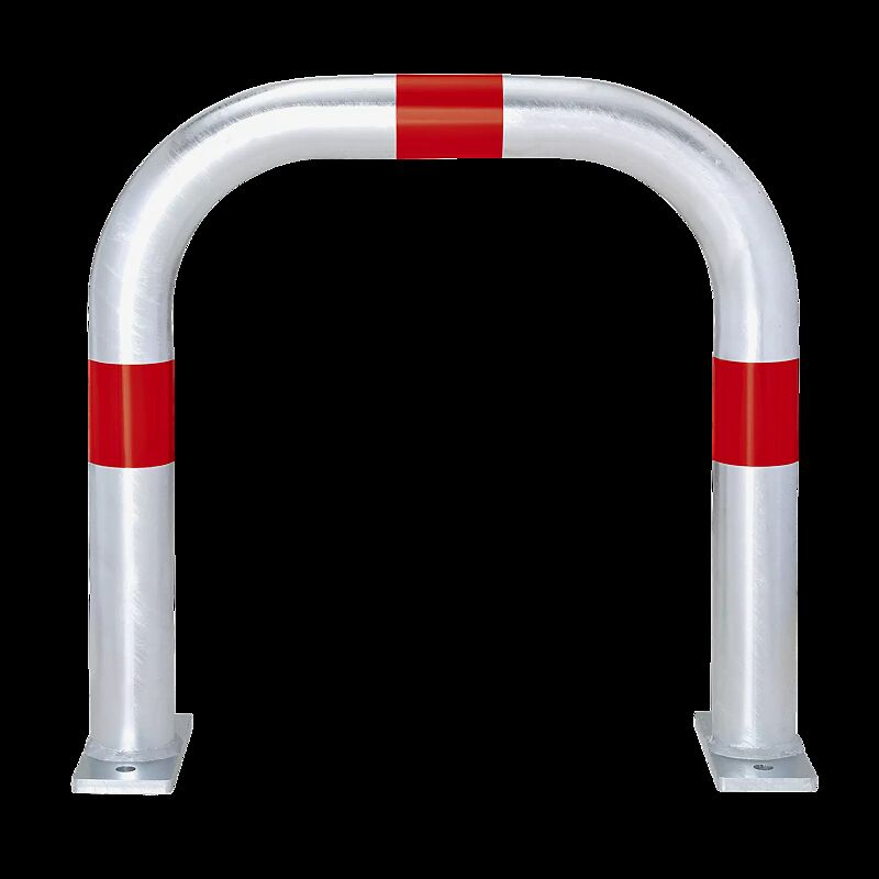 Ladesäulenschutzbügel ADAST, Breite 500 mm, zum Aufdübeln, mit 3 Reflexstreifen in rot