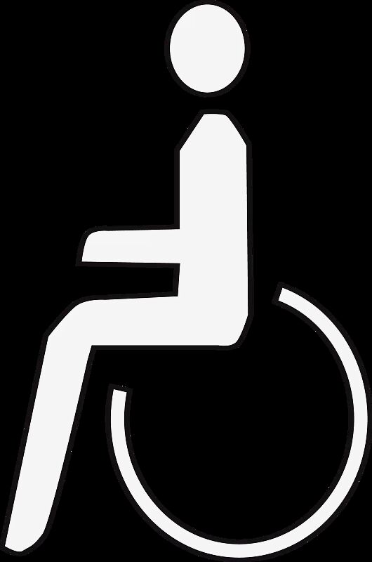 Thermoplastische Fahrbahnmarkierung Symbol: Behinderte / Rollstuhl 