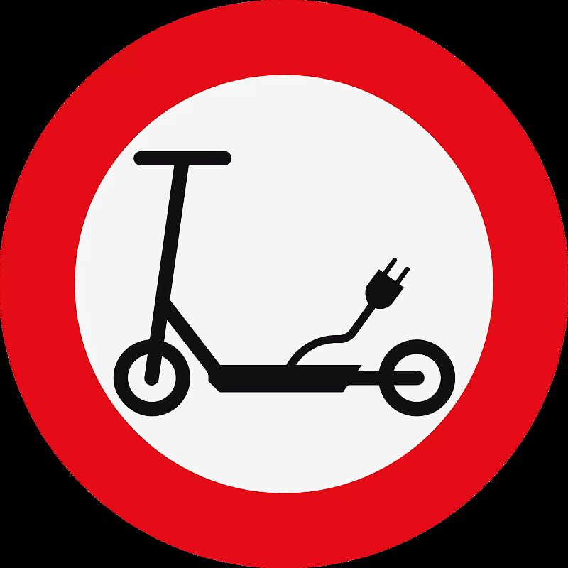 Thermoplastische Markierung VERBOT FÜR E-SCOOTER