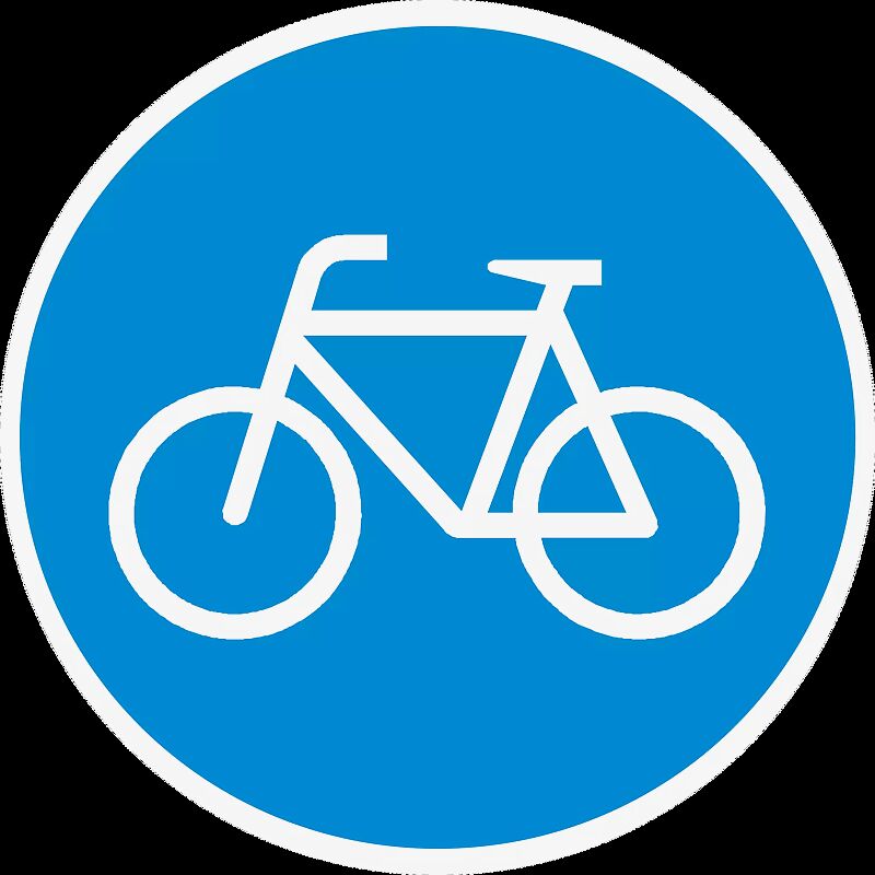 Thermoplastische Fahrbahnmarkierung Symbol: Radweg Ø 750 mm