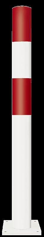 Rammschutzpoller BESKYT Ø 90 mm, zum Aufdübeln, rot-weiß kunststoffbeschichtet