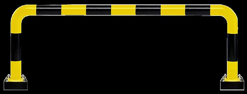 Rammschutzbügel NILSA, H x B 640 mm x 2000 mm, gelb kunststoffbeschichtet mit schwarzen Signalstreifen