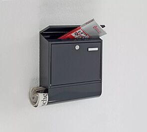 Briefkasten BASTIA mit Zeitungsfach, in anthrazitgrau ähnlich RAL 7016