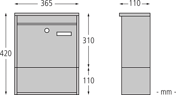 Briefkasten BASTIA mit Zeitungsfach