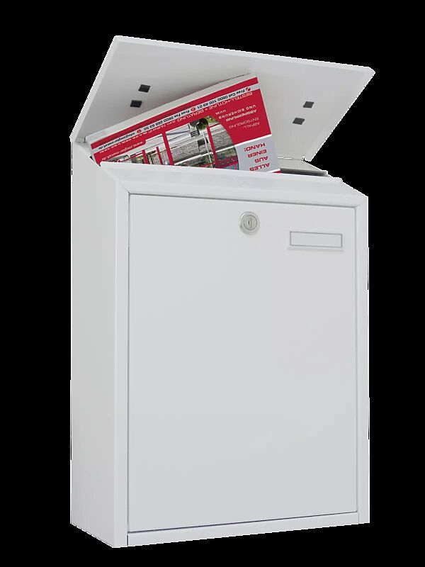 Großraumbriefkasten BLOIS - Modell 1 aus Stahl, in RAL 9016 verkehrsweiß