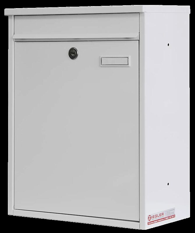 Großraumbriefkasten BLOIS - Modell 2 aus Stahl, in RAL 9016 verkehrsweiß