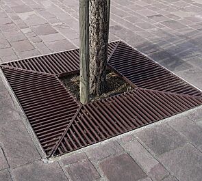 Baumschutzrost COMPACT, quadratisch, in Rost-Corten-Optik