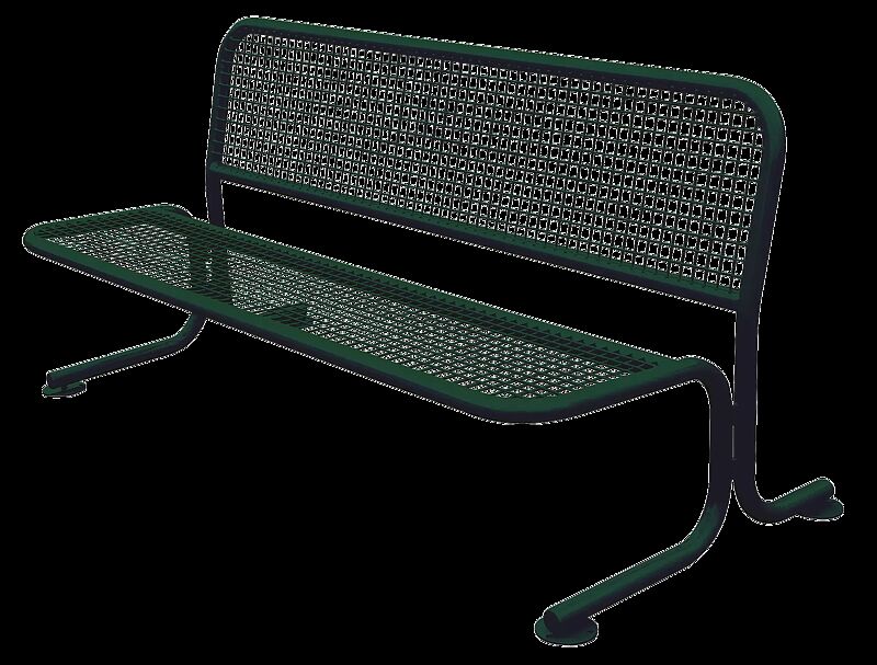 Sitzbank BIBIONE, frei aufstellbar, in RAL 6005 moosgrün