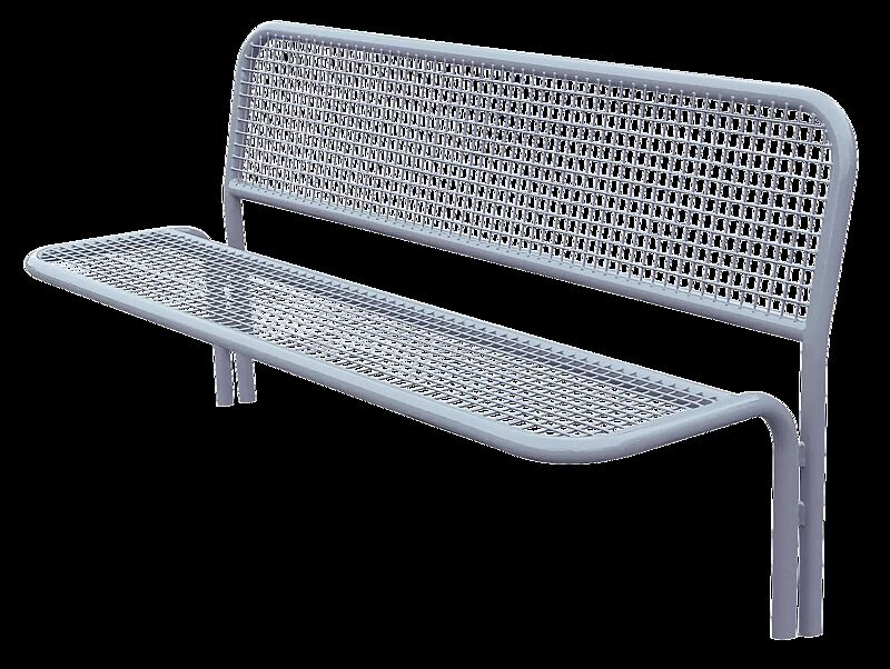 Sitzbank BIBIONE zum Einbetonieren, in RAL 9006 weißaluminium