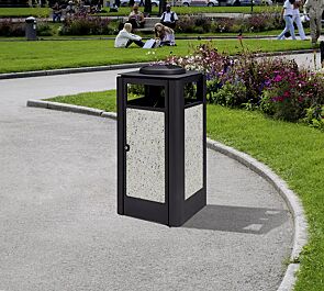 Abfallbehälter SQUARE, Korpus aus Beton mit transparenter Beschichtung  in weiß - 13