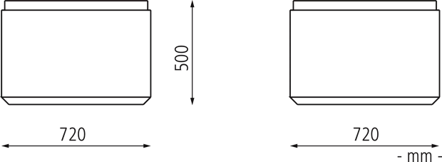 720 x 720 x 500 mm