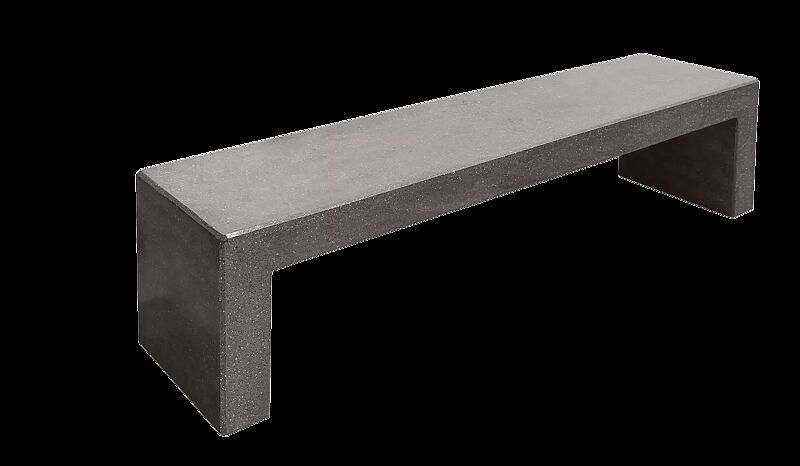 Sitzbank ANDROMEDA, rekonstituierter Naturstein (poliert) mit transparenter Beschichtung in schwarz - 20P