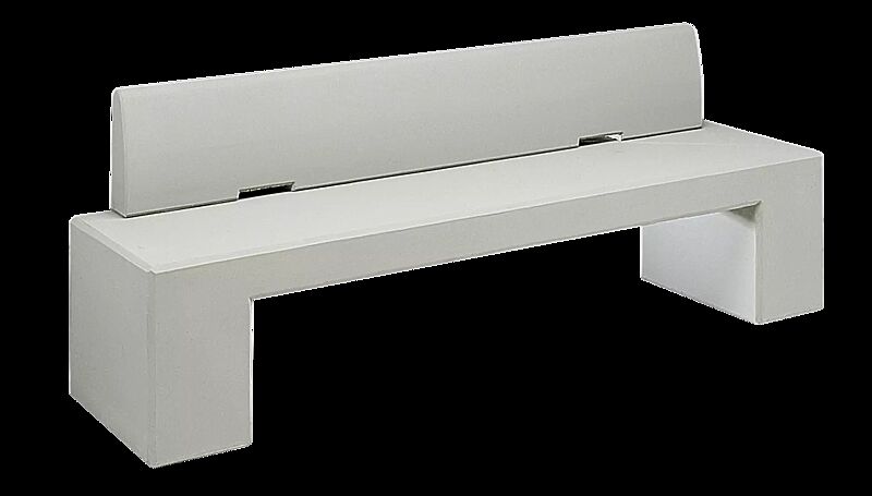 Sitzbank ALTHEA mit Rückenlehne, Beton weiß