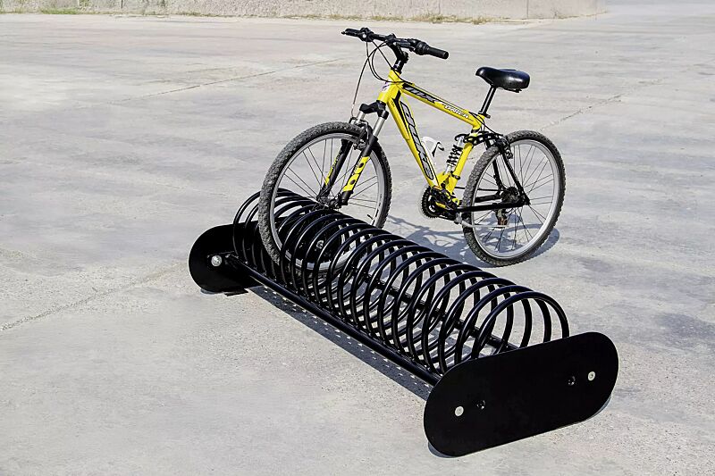 Fahrradständer MEMPHIS ohne Betonsockel, 6 Stellplätze, in RAL 9005 tiefschwarz