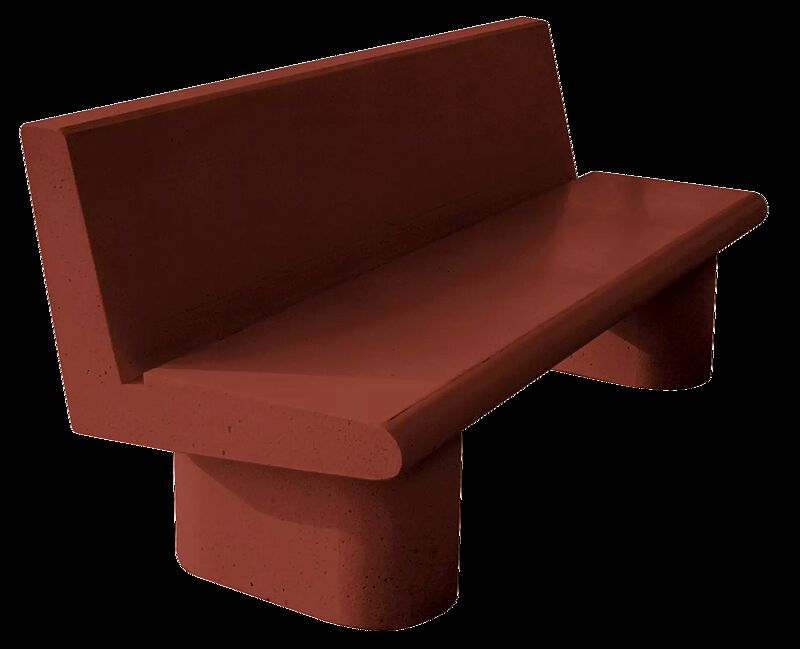 Sitzbank ASTER aus Beton, in zieglerot